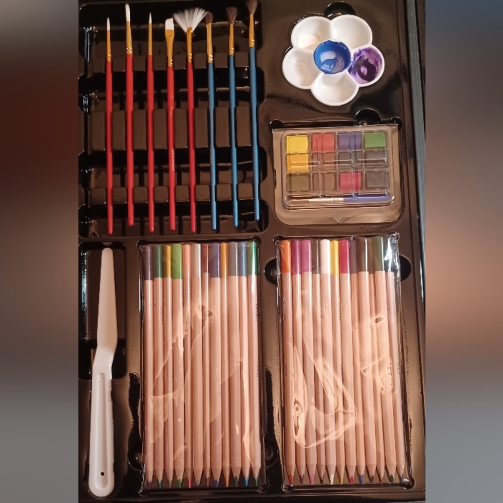 Daler Rowney SIMPLY 106pc art set with case.  (Pre-owned) like new condition. - Picture 6 of 8